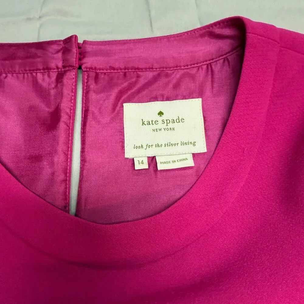 kate spade new york Pink Scalloped‎ Drop-Waist Dress 14 EUC